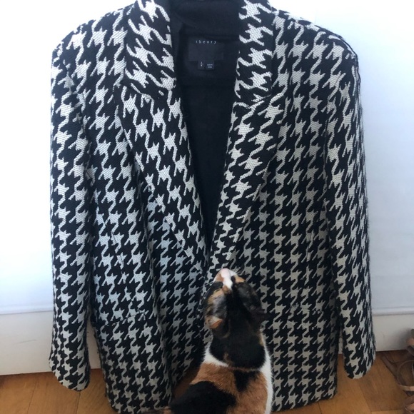 Theory womens houndstooth overcoat - Picture 2 of 5
